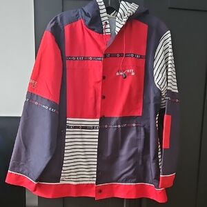 Red and Black Hooded Jacket